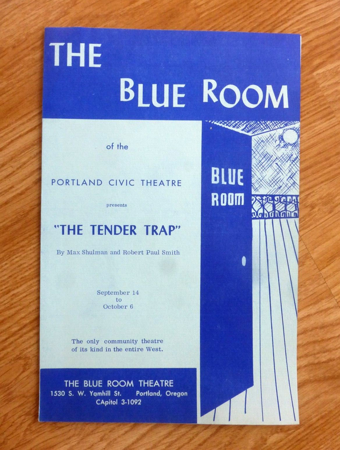 The Blue Room, Portland Vintage Theatre Program, The Tender Trap, 1950's