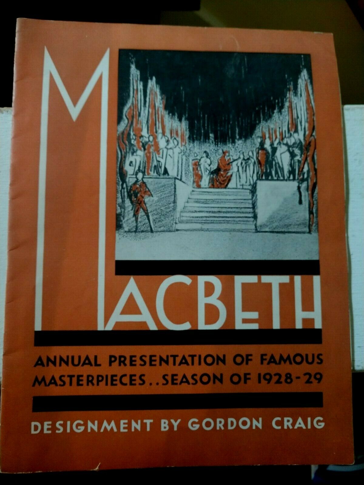 Gordon Craig 1928 Macbeth 12x 9 Souvenir Program / Lyn Harding / Florence Reed