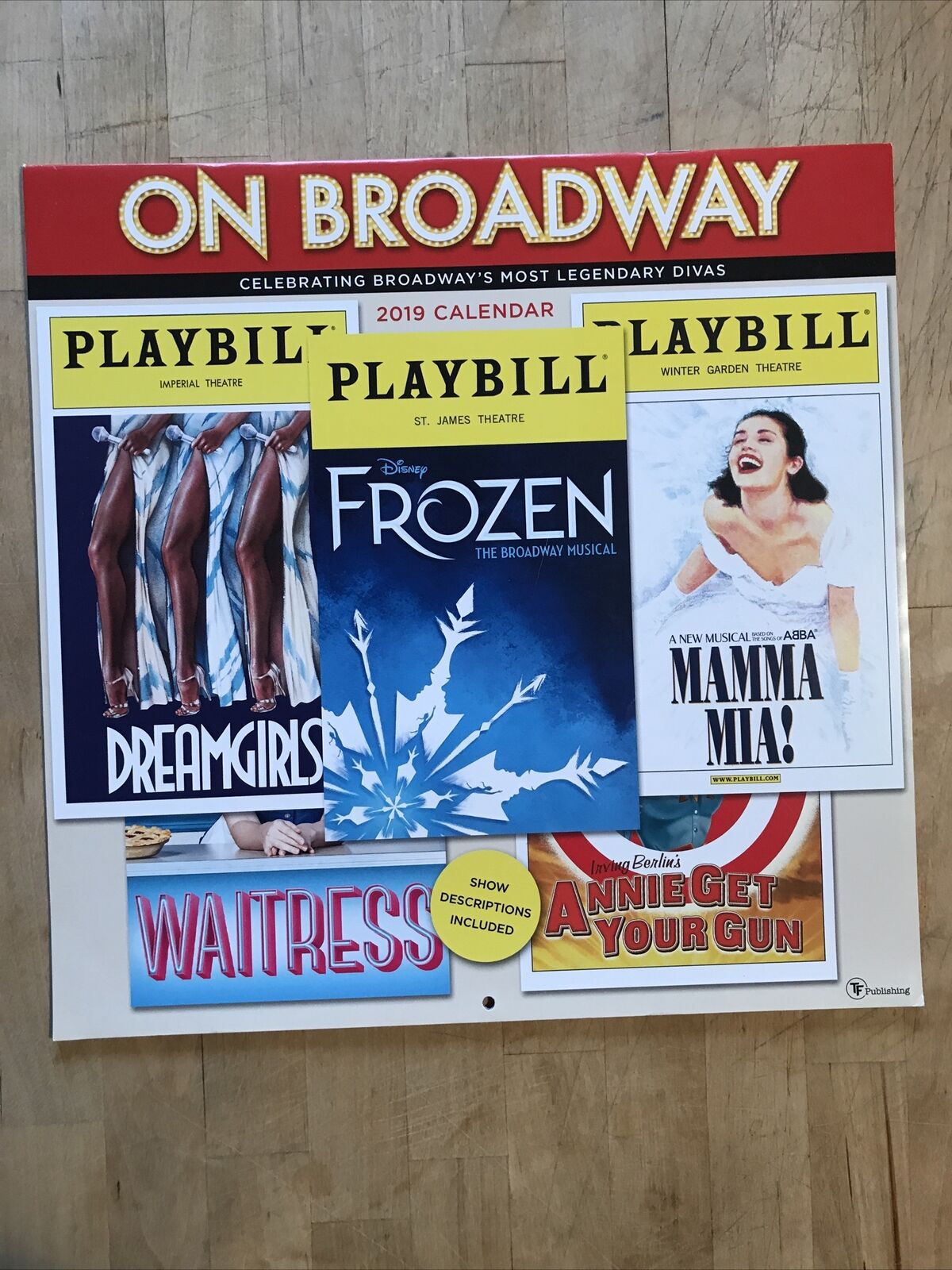 Playbill Broadway Musical Calendar 2019 Discontinued! Divas Audra Patti Sutton+!